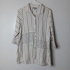 Striped Button-Up Women's Top